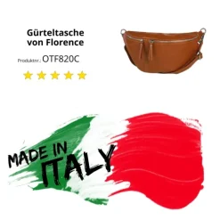 Florence Echtleder Gürteltasche extra groß Damen hellbraun Bauchtasche Jugend OTF820C