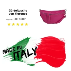 Florence Echtleder Gürteltasche extra groß Damen fuchsia Bauchtasche Jugend OTF820P