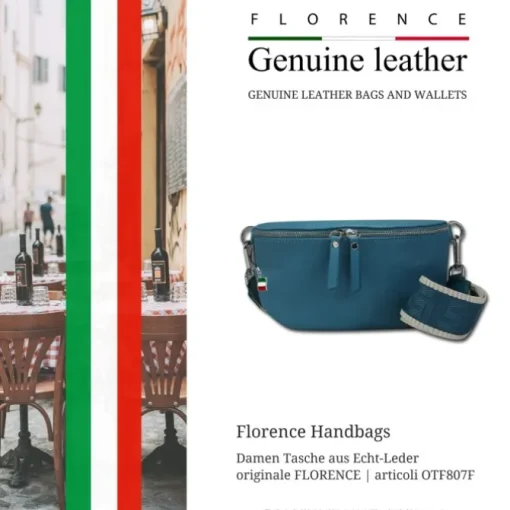 Florence Echtleder Gürteltasche Damen jeansblau Bauchtasche Jugend Damen OTF807F