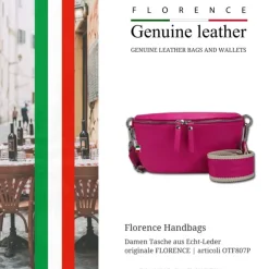 Florence Echtleder Gürteltasche Damen fuchsia Bauchtasche Jugend OTF807P