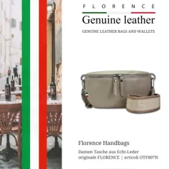Florence Echtleder Gürteltasche Damen taupe Bauchtasche Jugend OTF807N
