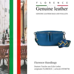 Florence Echtleder Gürteltasche Damen blau Bauchtasche Jugend Damen OTF807M