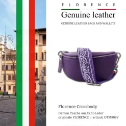 Florence Echtleder Gürteltasche Damen lila Bauchtasche Jugend OTM808V