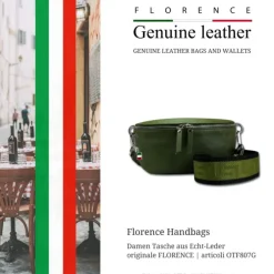 Florence Echtleder Gürteltasche Damen grün Bauchtasche Jugend OTF807G