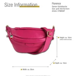 Florence Echtleder Gürteltasche Damen pink Bauchtasche OTM806P