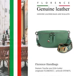 Florence Echtleder Gürteltasche Damen hellgrün Bauchtasche Jugend Damen OTF807L