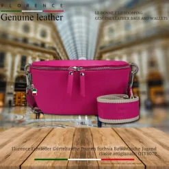 Florence Echtleder Gürteltasche Damen fuchsia Bauchtasche Jugend OTF807P