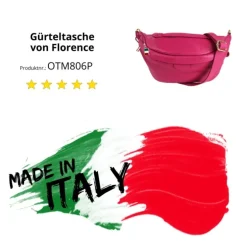 Florence Echtleder Gürteltasche Damen pink Bauchtasche OTM806P
