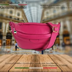 Florence Echtleder Gürteltasche Damen pink Bauchtasche OTM806P