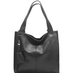 Florence Echtleder Hobo Bag Damen schwarz OTF155S
