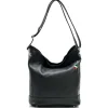 Florence Echtleder Hobo Bag Damen schwarz OTF159S