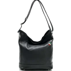 Florence Echtleder Hobo Bag Damen schwarz OTF159S