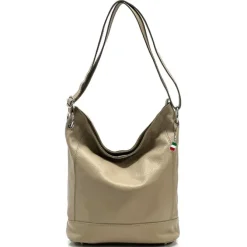 Florence Echtleder Hobo Bag Damen taupe OTF159C