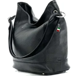 Florence Echtleder Hobo Bag Damen schwarz OTF159S