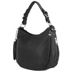 Florence Echtleder Hobo Bag Damen schwarz OTF134S