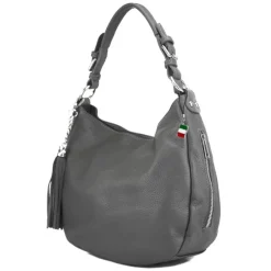 Florence Echtleder Hobo Bag Damen grau OTF134K