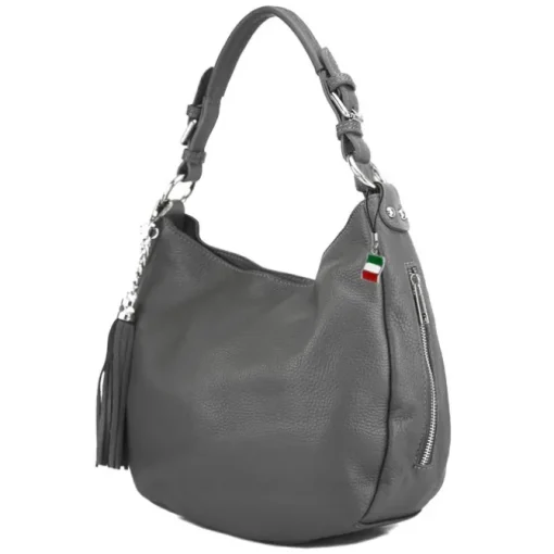 Florence Echtleder Hobo Bag Damen grau OTF134K