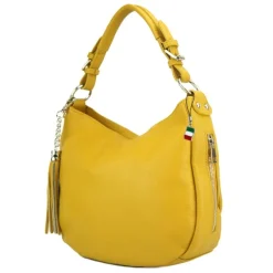 Florence Echtleder Hobo Bag Damen gelb OTF134Y