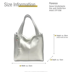 Florence Echtleder Hobo Bag Damen weiß OTF155W