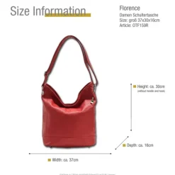 Florence Echtleder Hobo Bag Damen rot OTF159R