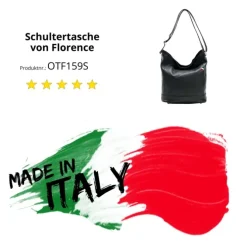 Florence Echtleder Hobo Bag Damen schwarz OTF159S