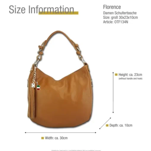 Florence Echtleder Hobo Bag Damen tan braun OTF134N