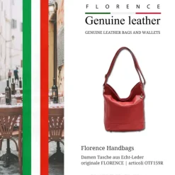 Florence Echtleder Hobo Bag Damen rot OTF159R