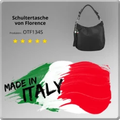 Florence Echtleder Hobo Bag Damen schwarz OTF134S