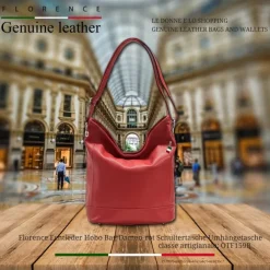 Florence Echtleder Hobo Bag Damen rot OTF159R