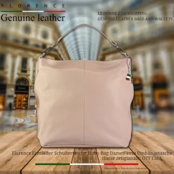 Florence Echtleder Hobo Bag Damen rosa OTF138A