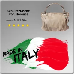 Florence Echtleder Hobo Bag Damen helltaupe Henkeltasche OTF128C