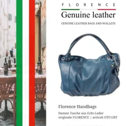 Florence Echtleder Hobo Bag Damen türkis Henkeltasche OTF128T