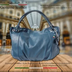 Florence Echtleder Hobo Bag Damen türkis Henkeltasche OTF128T