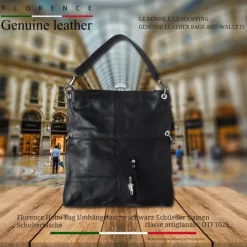 Florence Hobo Bag schwarz Echtleder Damen OTF102S