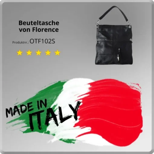 Florence Hobo Bag schwarz Echtleder Damen OTF102S