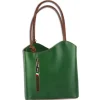 Florence 2in1 , Rucksack Rindsleder wandelbar grün braun OTF106G