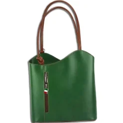 Florence 2in1 , Rucksack Rindsleder wandelbar grün braun OTF106G
