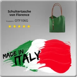 Florence 2in1 , Rucksack Rindsleder wandelbar grün braun OTF106G