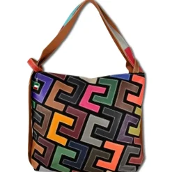 Florence ital. Damen Shopper Echtleder Patchwork OTM101U