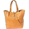 Florence ital. Shopper Echtleder Damen Business cognac OTF112N