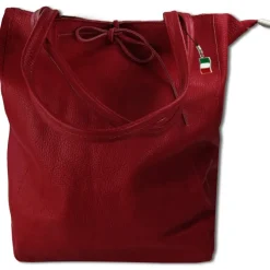 Florence ital. Shopper Echtleder Damen Business rot OTM107R