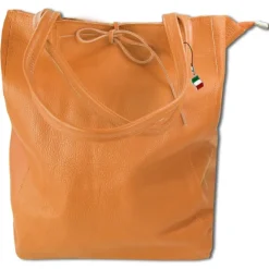 Florence ital. Shopper Echtleder Damen Business tan OTM107C