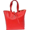 Florence ital. Shopper Echtleder Damen Business rot OTF112R