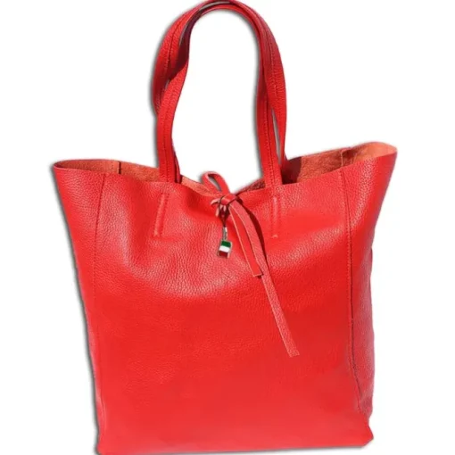 Florence ital. Shopper Echtleder Damen Business rot OTF112R