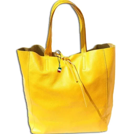 Florence ital. Shopper Echtleder Damen Business gelb OTF112Y
