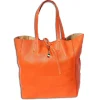 Florence ital. Shopper Echtleder Damen Business orange OTF112O