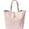 Florence ital. Shopper Echtleder Damen Business rosa OTF112A