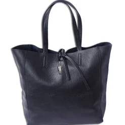 Florence ital. Shopper Echtleder Damen Business schwarz OTF112S