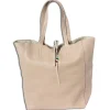 Florence ital. Shopper Echtleder Damen Business beige OTF112C
