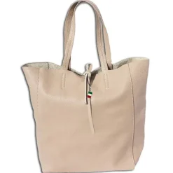 Florence ital. Shopper Echtleder Damen Business beige OTF112C